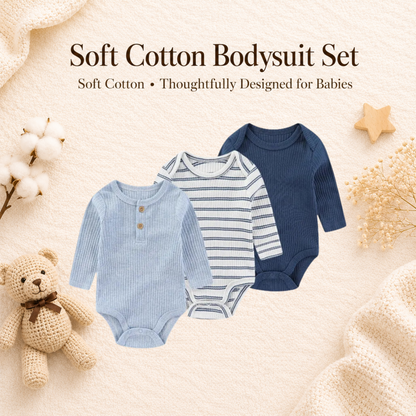Bodysuits - Bundle Deal - Summer - Girl & Boy - 0 to 12m 👶🌸 Baby Cotton Bodysuit Set of 3