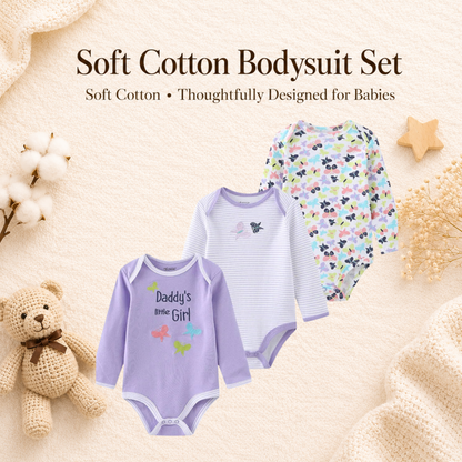 Bodysuits - Bundle Deal - Summer - Girl & Boy - 0 to 12m 👶🌸 Baby Cotton Bodysuit Set of 3