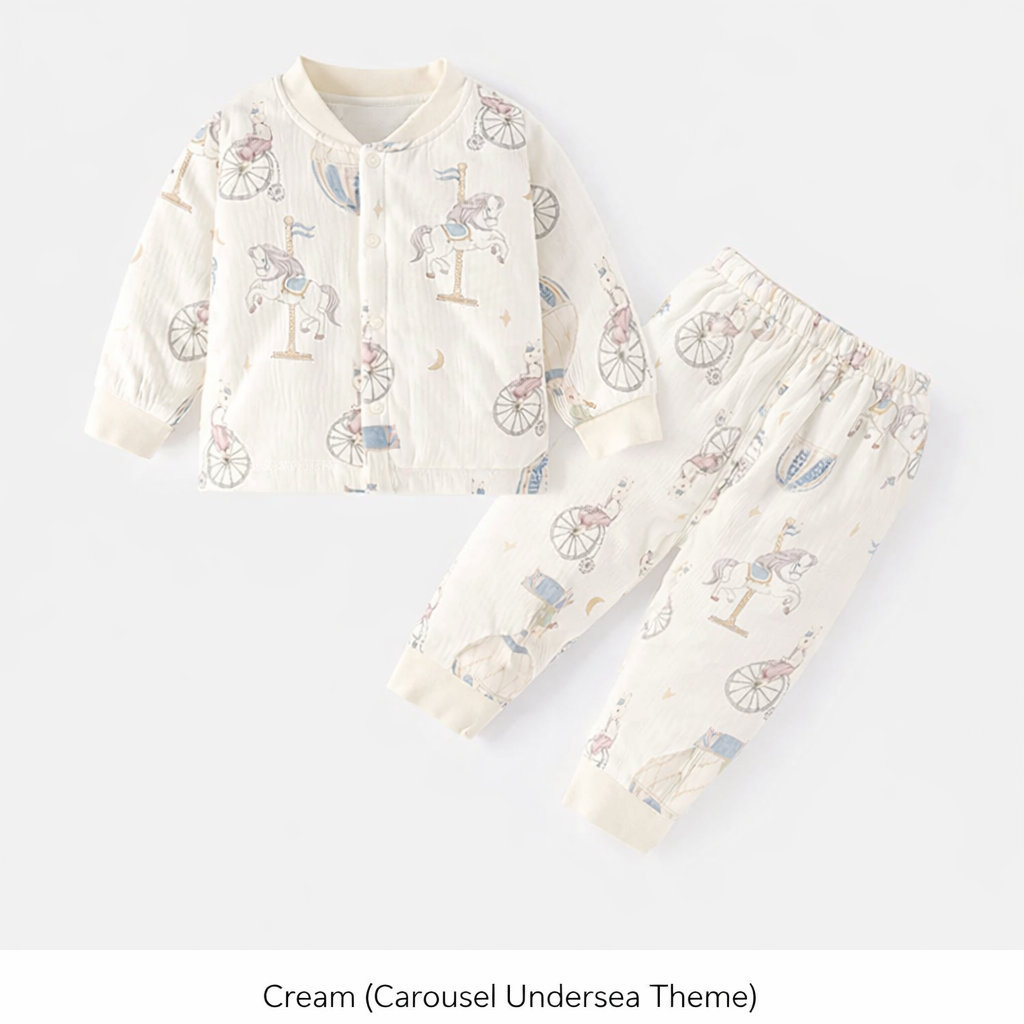 Matching - Sets - Winter - Girl & Boy - 2m to 24m 👕 Winter Cotton 2-Piece Sleep Set