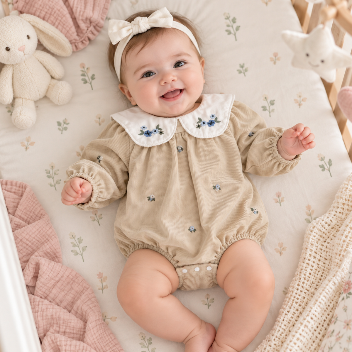 Bodysuits - Girls - 0–2Y - 👶 Long-Sleeved Ruffle Flower Bodysuit Main