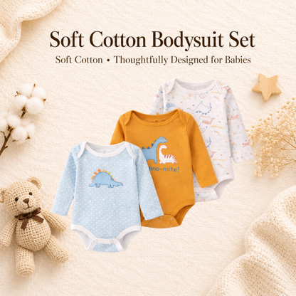 Bodysuits - Bundle Deal - Summer - Girl & Boy - 0 to 12m 👶🌸 Baby Cotton Bodysuit Set of 3