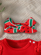 Load image into Gallery viewer, Baby Gilrs Summer Sleeveless Printing Watermelon Fashion Shirt Set For Vacation Or Streetwear
