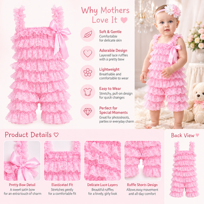 Bodysuits - Summer - Girl - 3m to 3y 👗 Soft Lace Ruffle Bodysuit for Baby Girls Main