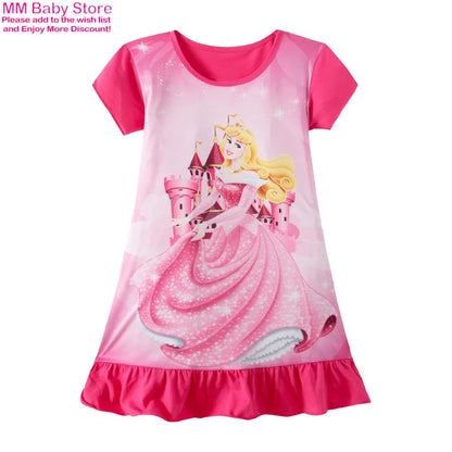 Girls Summer Mermaid Elsa Pajama Dress