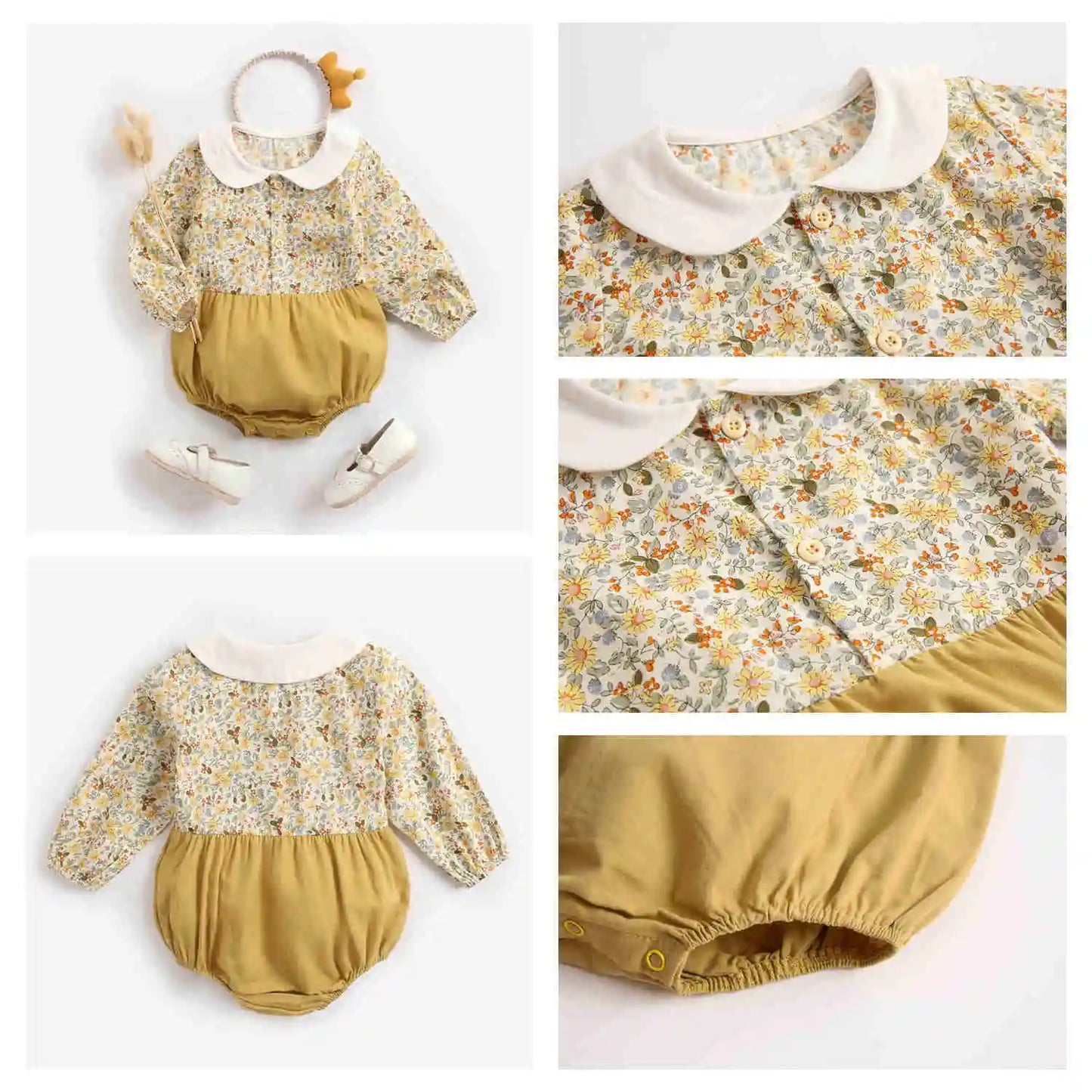 Bodysuits - Summer-Girl - 0 to 3y 🌸 Princess Floral Cotton Baby Bodysuit