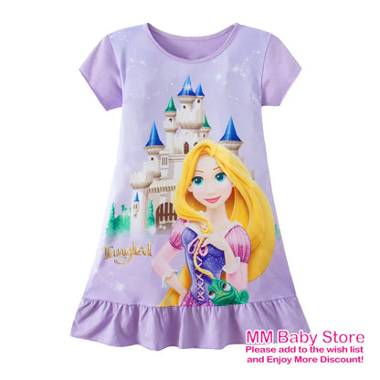 Girls Summer Mermaid Elsa Pajama Dress