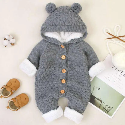 Baby Boy Hooded Knit Jumpsuit