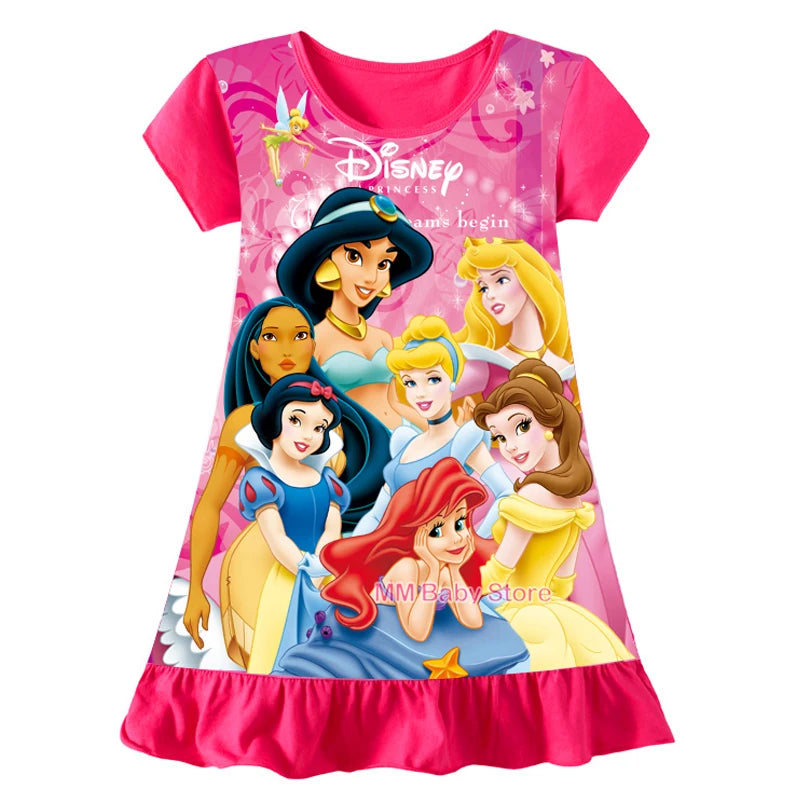 Girls Summer Mermaid Elsa Pajama Dress