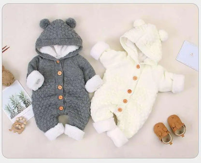 Baby Boy Hooded Knit Jumpsuit