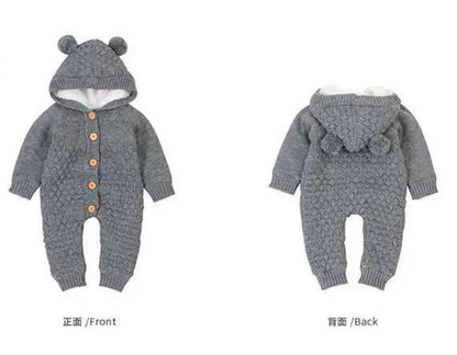 Baby Boy Hooded Knit Jumpsuit