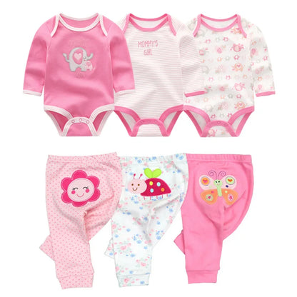 Matching - Sets - Autumn - Girl & Boy - 0 to 12m - Autumn & Spring 👶 Unisex Cotton Long Sleeve Essentials Bundle (6 or 8 Pieces)