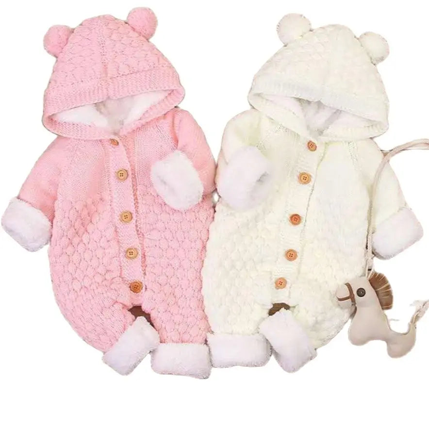 Baby Boy Hooded Knit Jumpsuit