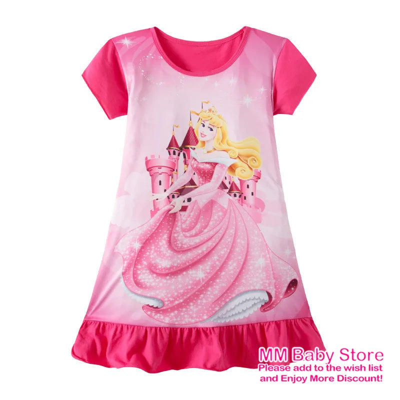 Girls Summer Mermaid Elsa Pajama Dress