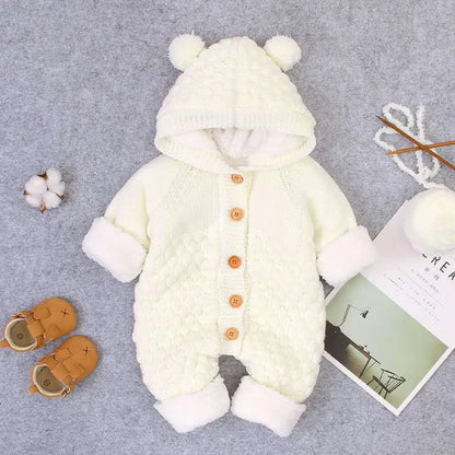 Baby Boy Hooded Knit Jumpsuit