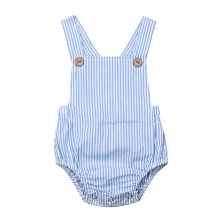 11Color Newborn Infant Baby Boy Girl Bodysuit Summer Button Jumpsuit Striped Casual Sleeveless Backless Solid Outfits Clothes