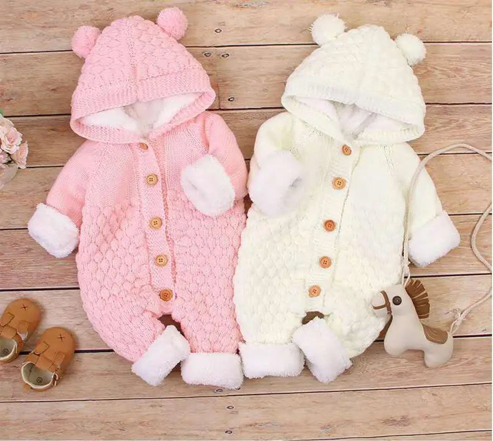 Baby Boy Hooded Knit Jumpsuit