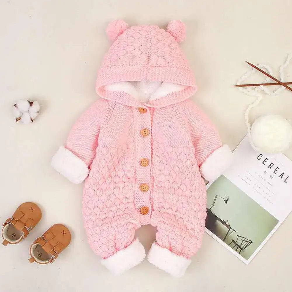 Baby Boy Hooded Knit Jumpsuit