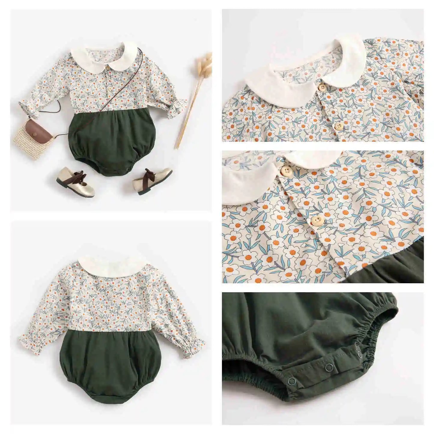 Bodysuits - Summer-Girl - 0 to 3y 🌸 Princess Floral Cotton Baby Bodysuit