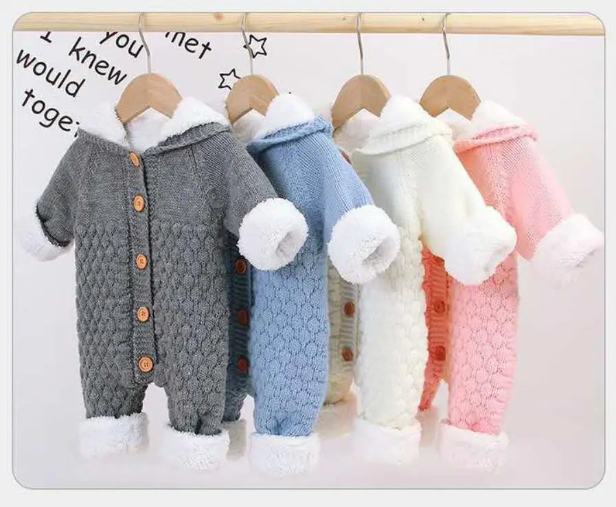 Baby Boy Hooded Knit Jumpsuit