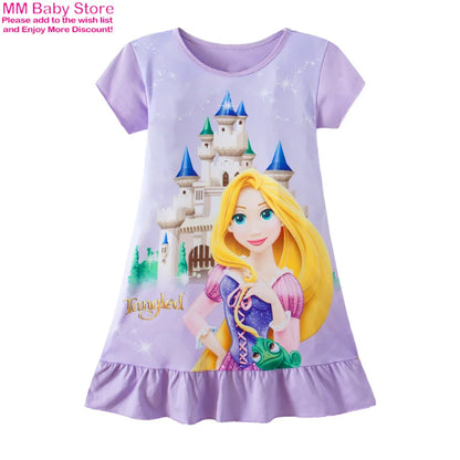 Girls Summer Mermaid Elsa Pajama Dress