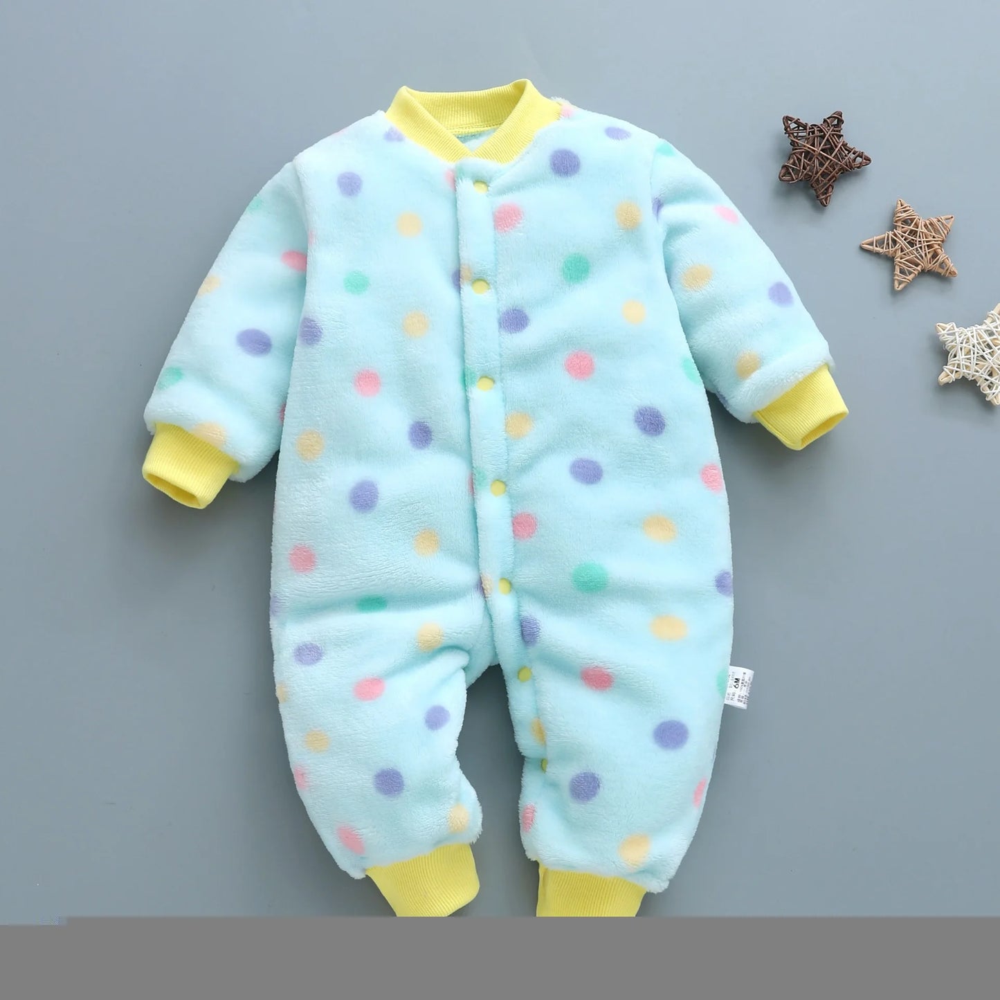 Baby Winter Dinosaur Fleece Romper