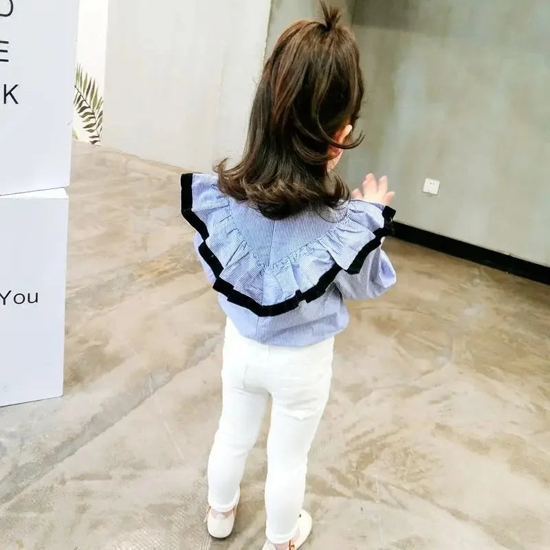 Spring Autumn Girls Button Pants