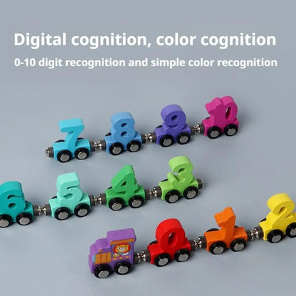 Toys - Car Lock Matching Toy - 3Y to 6Y - Wooden Magnetic Number Train Toys