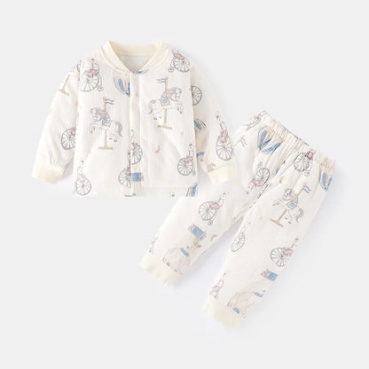 Matching - Sets - Winter - Girl & Boy - 2m to 24m 👕 Winter Cotton 2-Piece Sleep Set