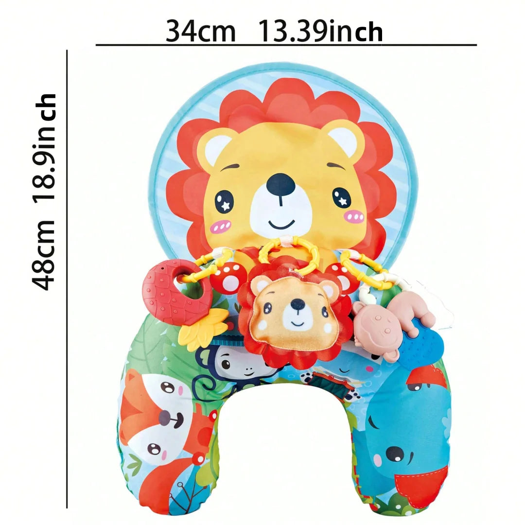 Baby Tummy Time Pillow with Rattle Toys, Multifunctional Crawling Mat