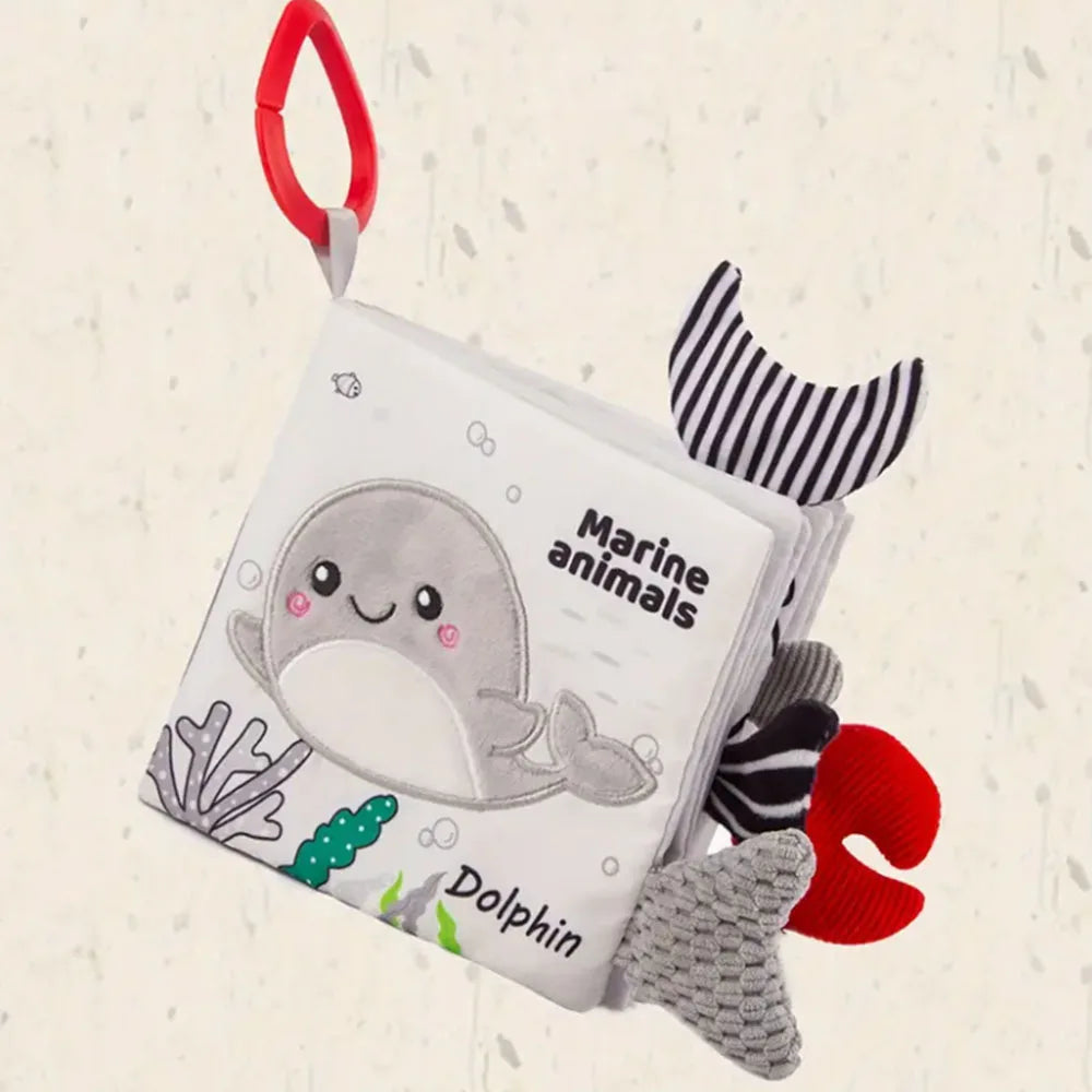Books - Baby PARENT-Child Learning By Soft Cloth Book - Level 1 - 0 to 36m - Black And White Cloth Book, Early Education