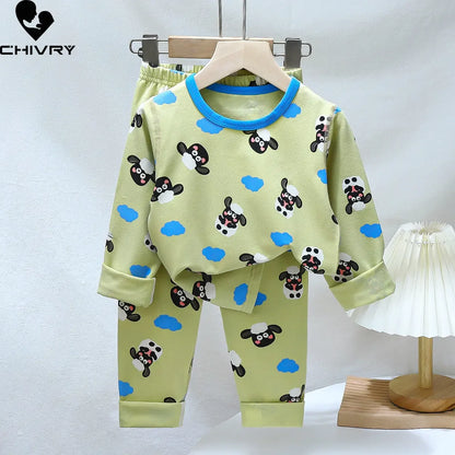 Spring Autumn Cartoon Kids Pajama Set