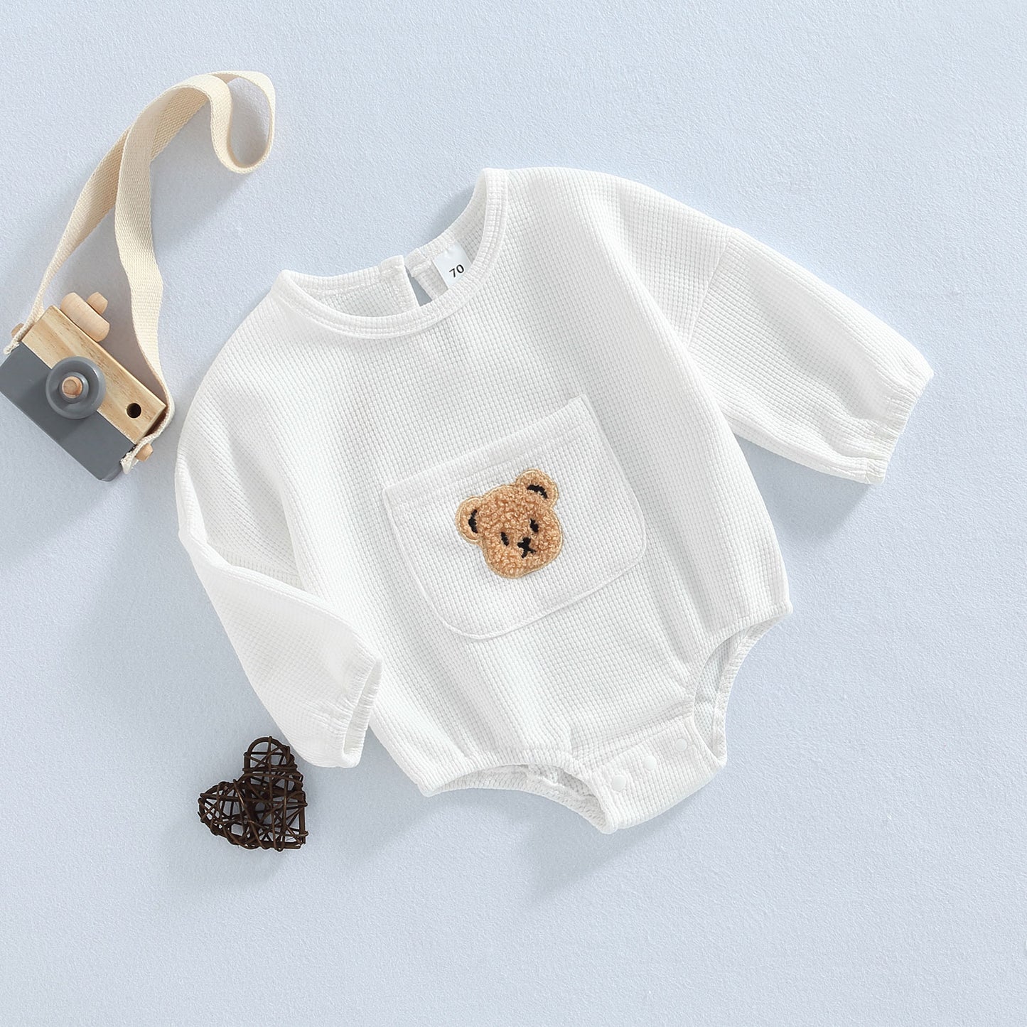 Baby Bear Embroidered Fall Jumpsuit