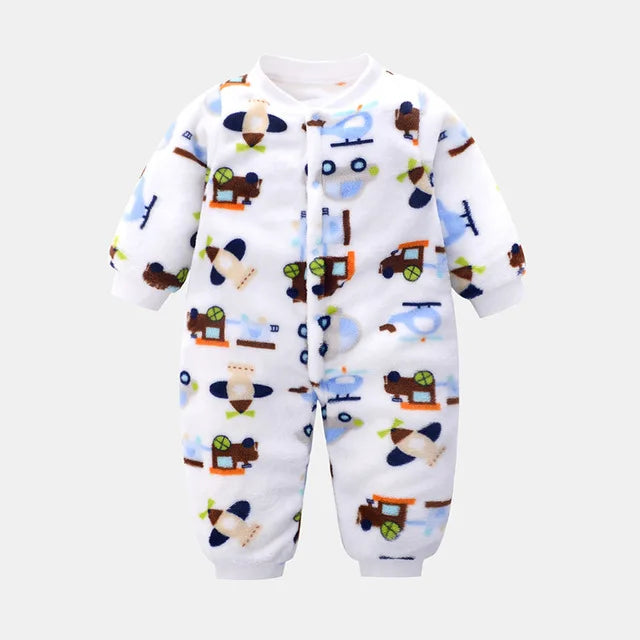 Baby Winter Dinosaur Fleece Romper