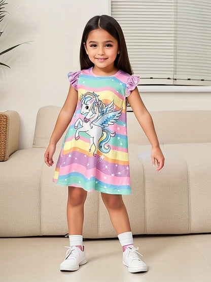 Girls' Summer Cute T-Shirt Dress