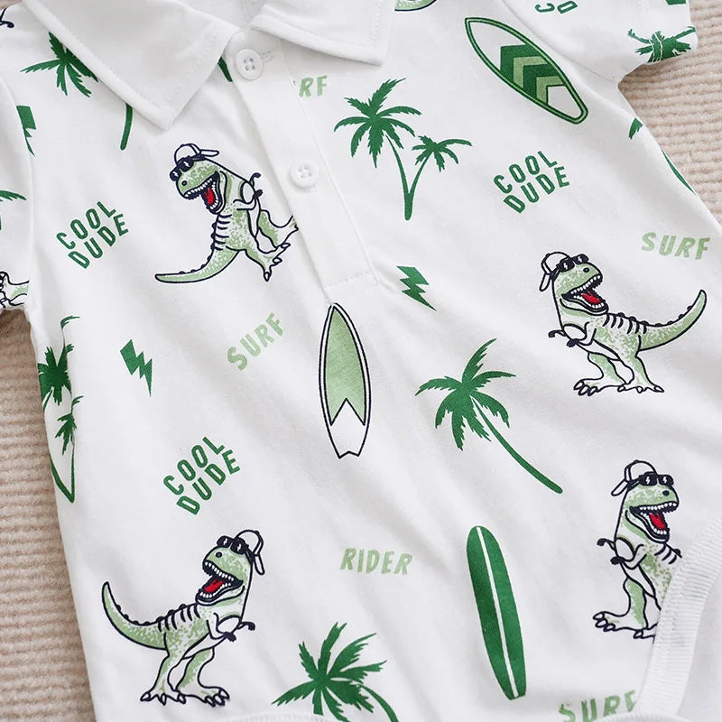 Matching - Sets - Summer - Boy - 0 to 18m 👦🦖 Adorable Dinosaur Print Set d