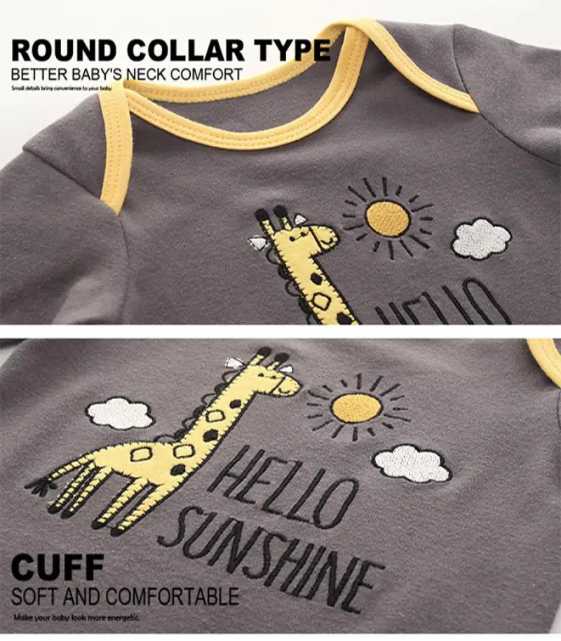 Matching - Sets - Autumn - Girl & Boy - 0 to 12m - Autumn & Spring 👶 Unisex Cotton Long Sleeve Essentials Bundle (6 or 8 Pieces)