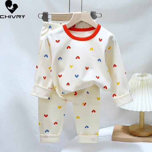 Spring Autumn Cartoon Kids Pajama Set