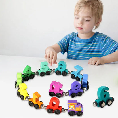 Toys - Car Lock Matching Toy - 3Y to 6Y - Wooden Magnetic Number Train Toys