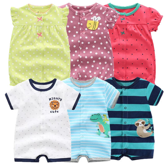 Summer Baby Cartoon Cotton Jumpsuits