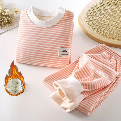 Matching - Sets - Winter - Boy - 6m to 5y❄️Snuggly Striped Pajama Set for Boys