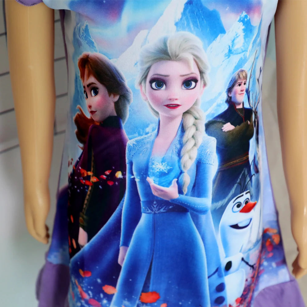 Girls Summer Mermaid Elsa Pajama Dress