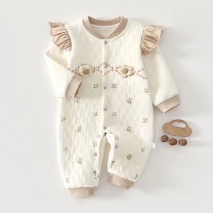 Jumpsuits - Girl & Boy - 0 to 12m 🧸❄️ Unisex Warm Flannel Autumn Jumpsuit