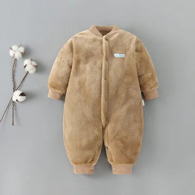 Baby Winter Dinosaur Fleece Romper