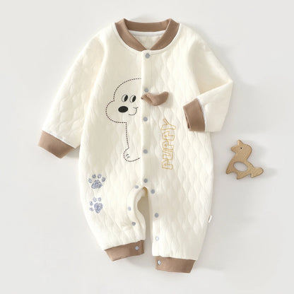 Jumpsuits - Girl & Boy - 0 to 12m 🧸❄️ Unisex Warm Flannel Autumn Jumpsuit
