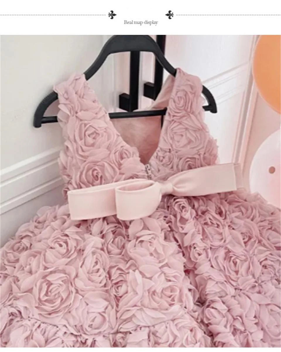 9m to 6y - Baby Dress 2025 New Summer Girls Dress For Children' Floral Baby Princess Tutu Dress Birthday Party Children's Wear Girls Dress