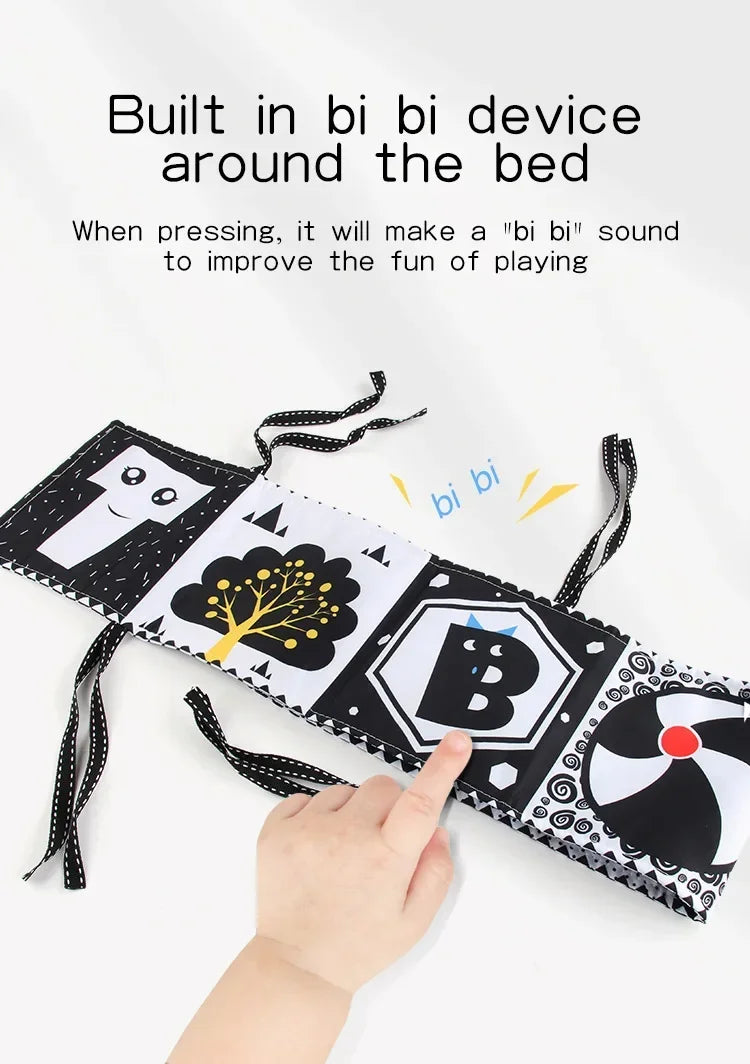 Books - Baby PARENT-Child Learning By Soft Cloth Book - Level 1 - Early Learning – 👶 High Contrast Black & White Animal Sensory Cloth Book