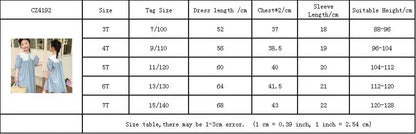 3y to 6y - Girl's Sweet Dress Summer Children's Lace Lapel Casual Dress Baby Kids Dress Sweet and Elegant Temperament Princess Dress