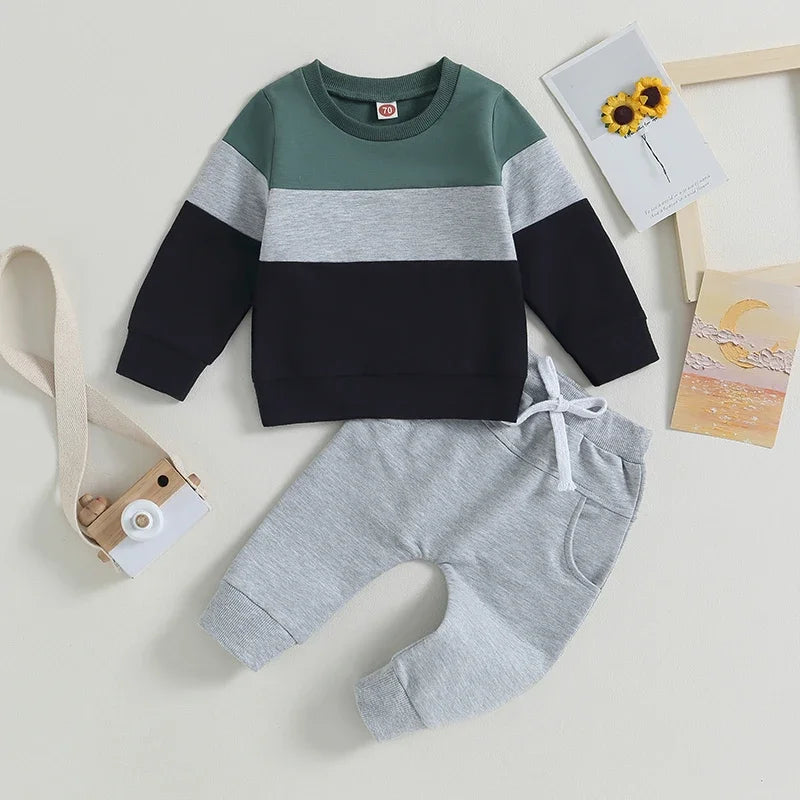 Matching - Sets - Autumn - Boy - 0 to 3y 🍂 Baby Boy Contrast 2-Piece Autumn Set