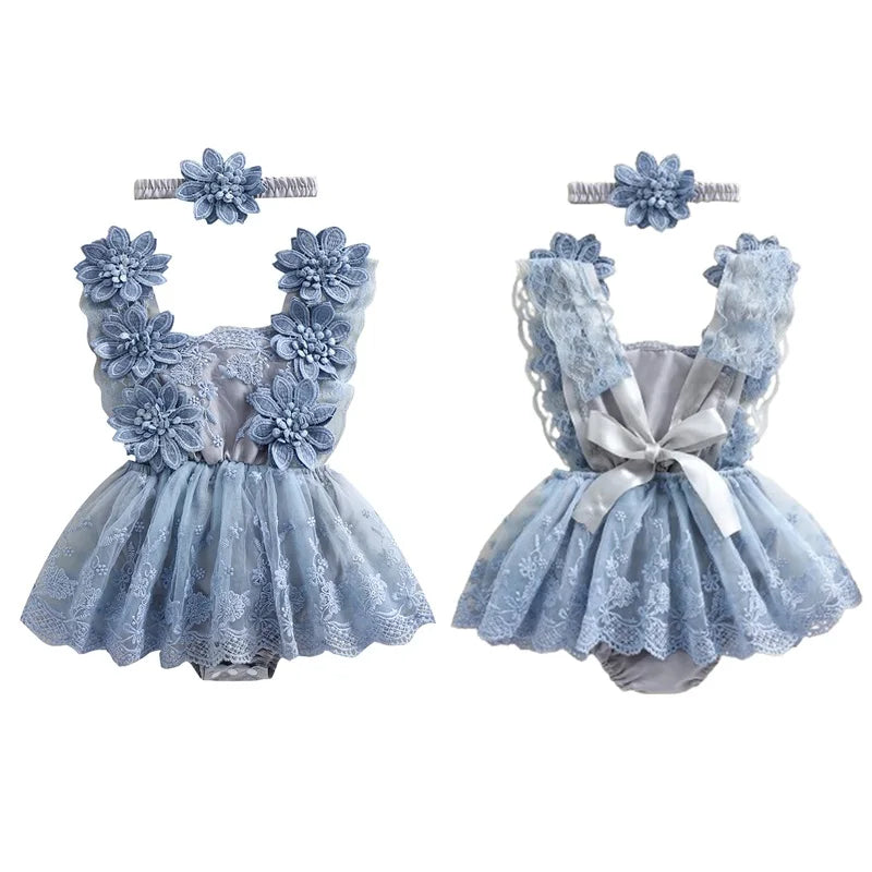Bodysuits - Summer - Girl - 0 to 24m 👗 Floral Embroidery Baby Bodysuit Set