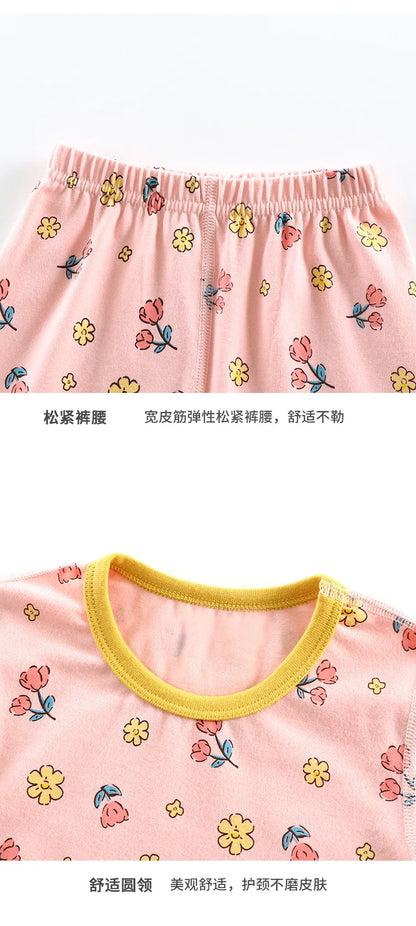 Spring Autumn Cartoon Kids Pajama Set